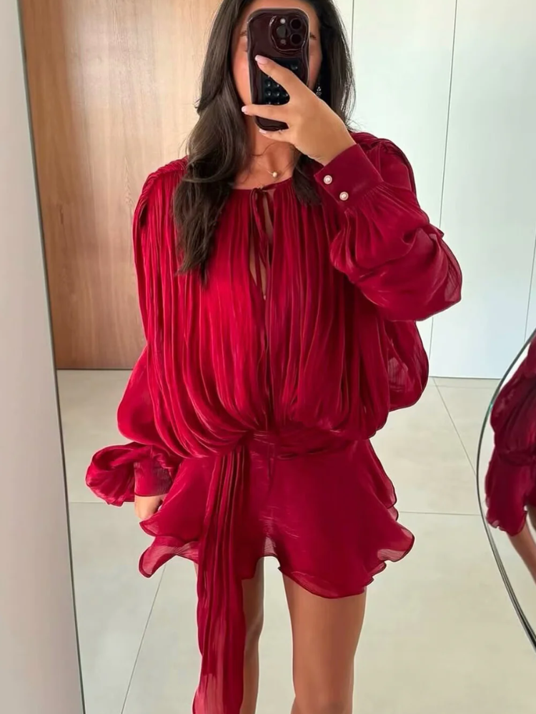 Vestido Curto Manga Lanterna Zunna Karina