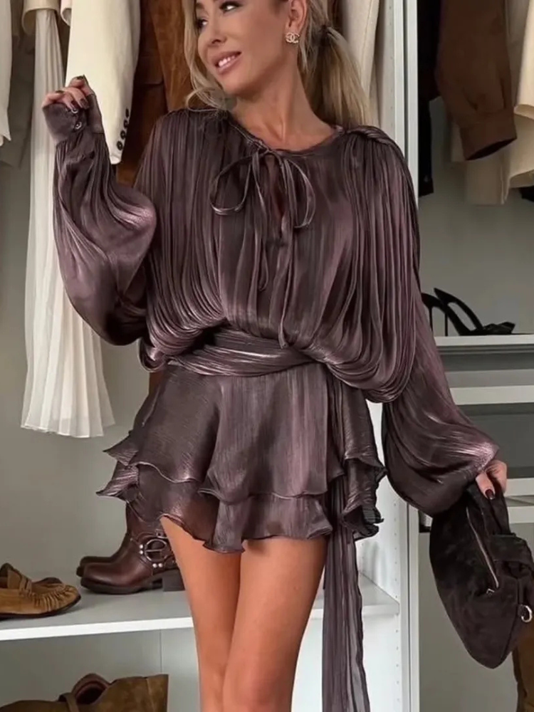 Vestido Curto Manga Lanterna Zunna Karina