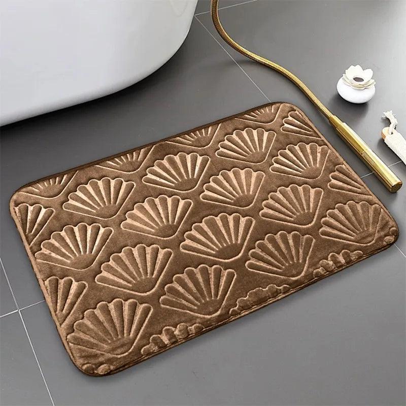 Tapete em Design de Concha Antiderrapante, Macio e Absorvente