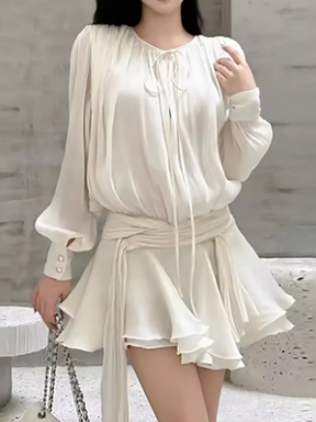 Vestido Curto Manga Lanterna Zunna Karina