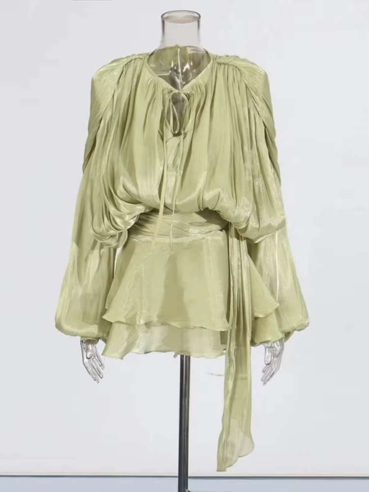 Vestido Curto Manga Lanterna Zunna Karina