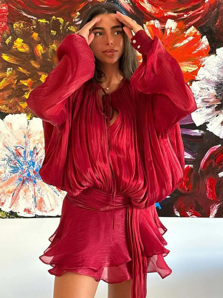 Vestido Curto Manga Lanterna Zunna Karina