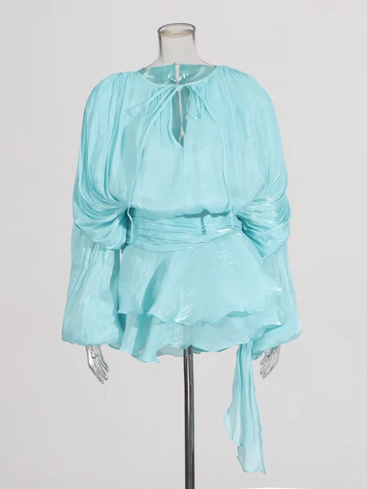 Vestido Curto Manga Lanterna Zunna Karina