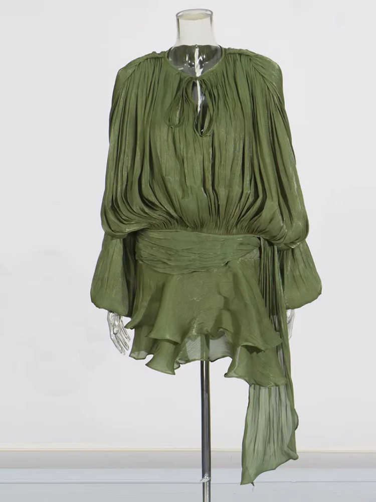 Vestido Curto Manga Lanterna Zunna Karina