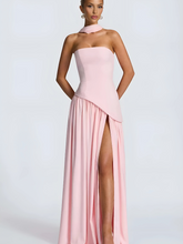 Vestido Longo Elegante Sem Alças com Fenda Zunna Nina