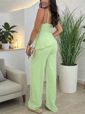 Conjunto Feminino Elegante com Calça Pantalona Zunna Stefany