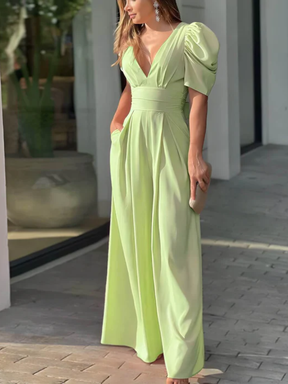 Macacão Longo Elegante com Devote V Zunna Brenda