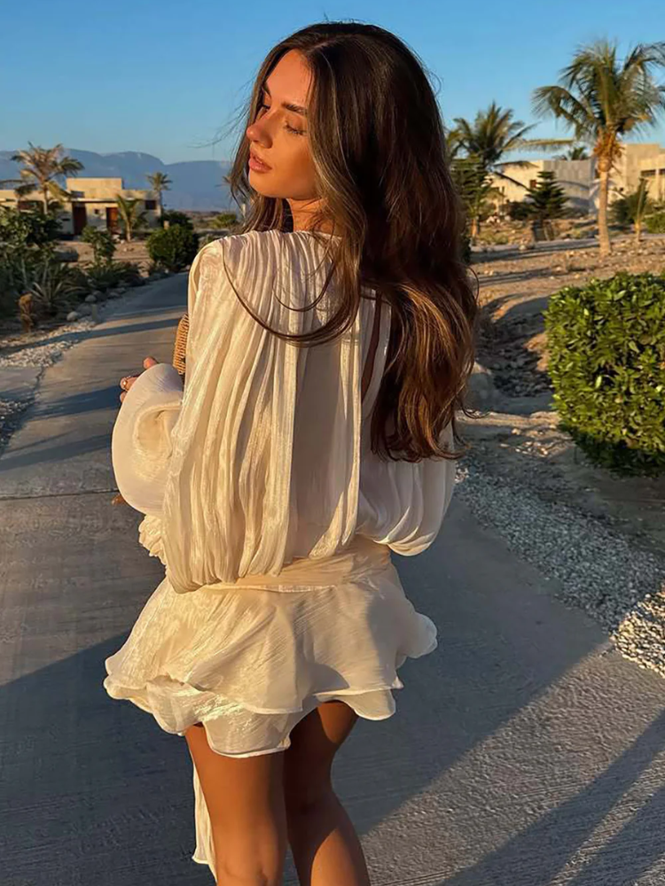 Vestido Curto Manga Lanterna Zunna Karina