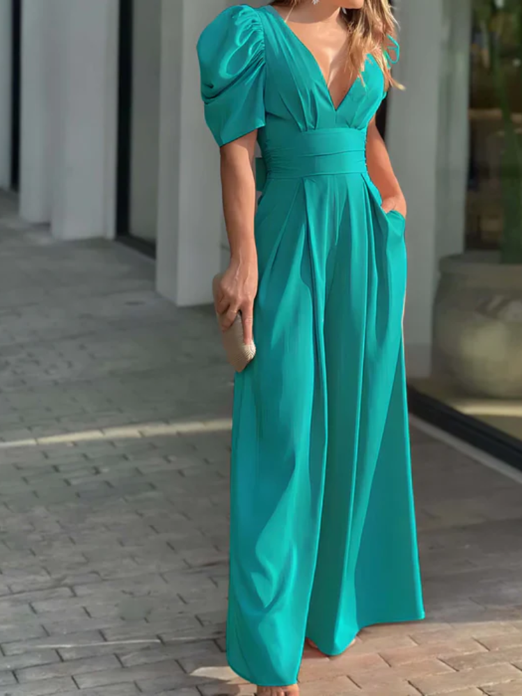 Macacão Longo Elegante com Devote V Zunna Brenda