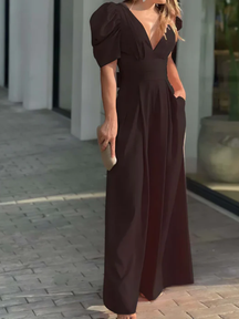 Macacão Longo Elegante com Devote V Zunna Brenda