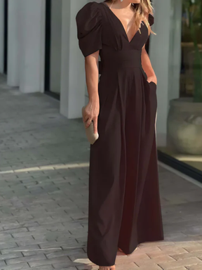 Macacão Longo Elegante com Devote V Zunna Brenda