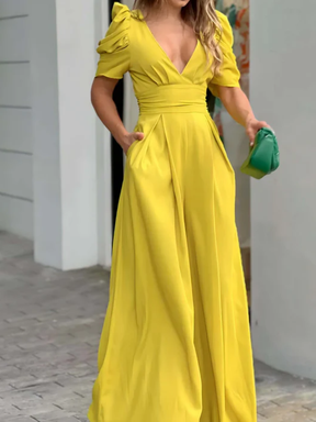 Macacão Longo Elegante com Devote V Zunna Brenda