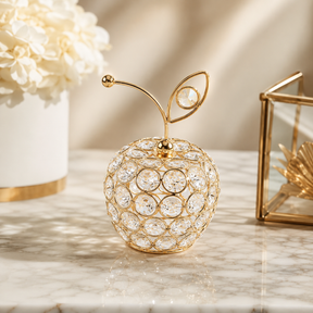 Frutas Decorativas de Cristal e Metal Dourado