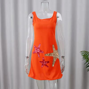 Vestido Mini Laranja Aurora Elegante