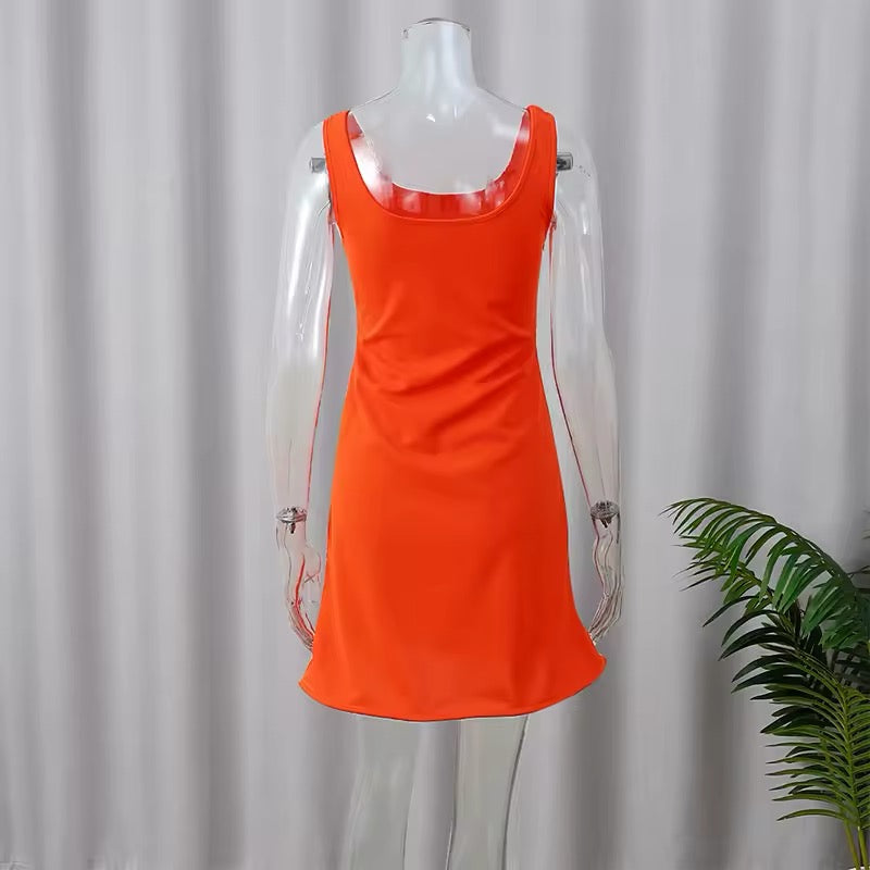 Vestido Mini Laranja Aurora Elegante