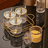 Conjunto de Potes Luxo para Condimentos em Vidro