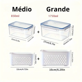 Kit de Organizadores Pro para Frescor - Com Cesto Drenante