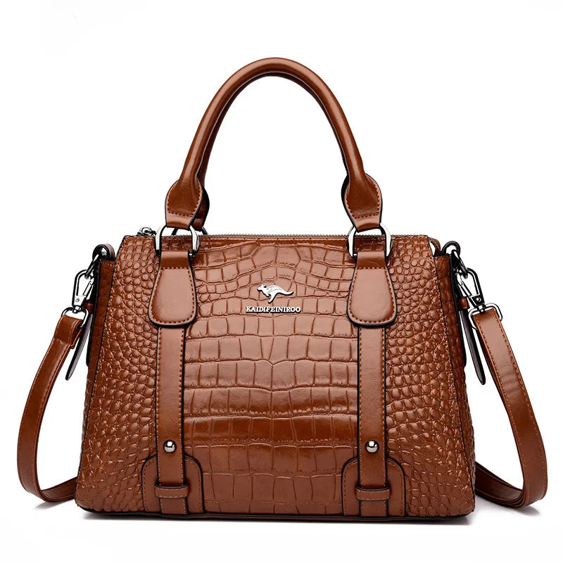 Bolsa de Ombro Crossbody de Couro Macio para Mulheres, Grande Capacidade, Bolsa de Lazer, Marca Designer de Luxo, Alta Qualidade, 2024