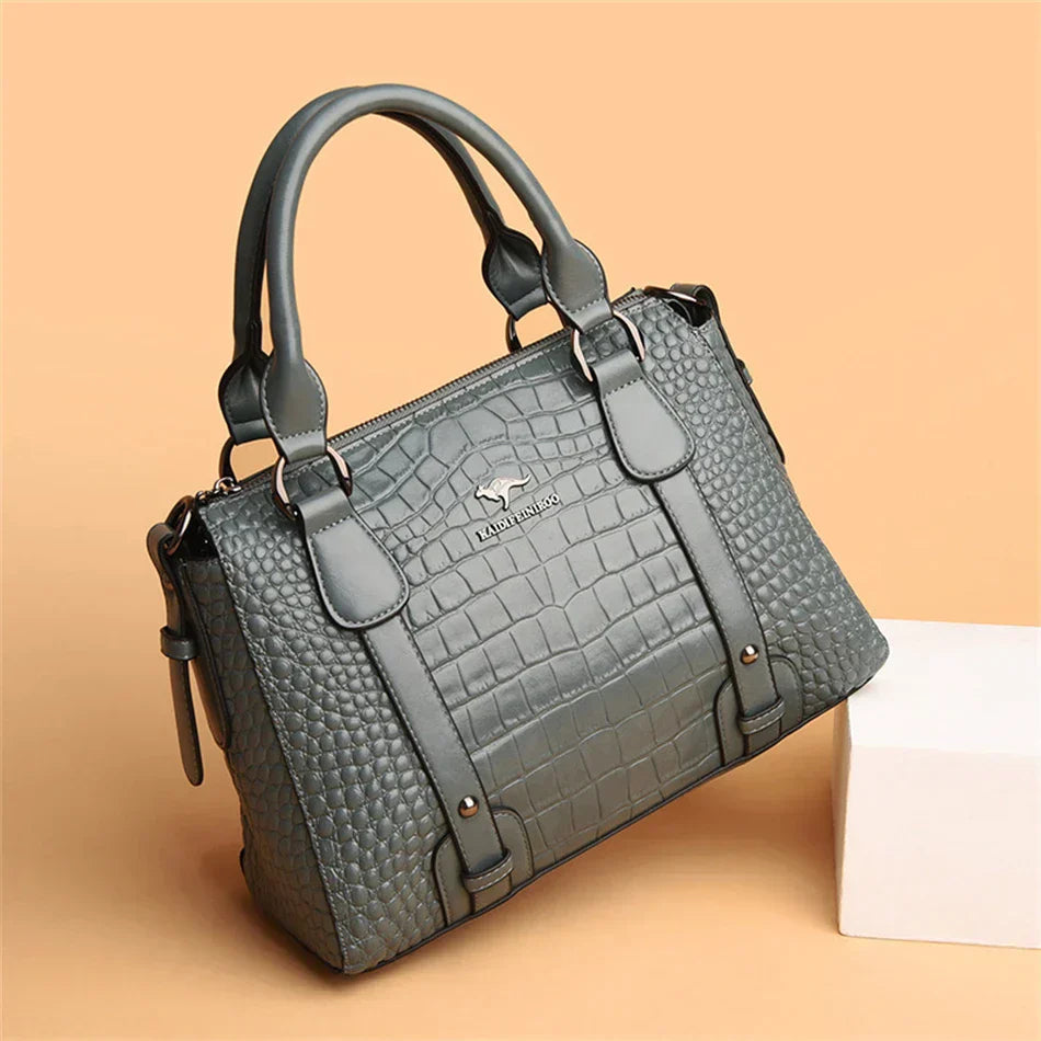 Bolsa de Ombro Crossbody de Couro Macio para Mulheres, Grande Capacidade, Bolsa de Lazer, Marca Designer de Luxo, Alta Qualidade, 2024