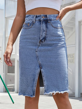 Saia Jeans Midi