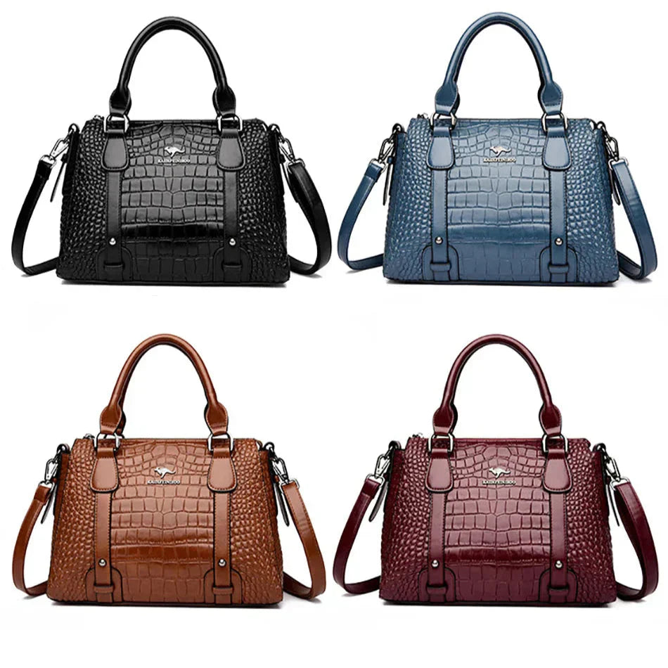 Bolsa de Ombro Crossbody de Couro Macio para Mulheres, Grande Capacidade, Bolsa de Lazer, Marca Designer de Luxo, Alta Qualidade, 2024