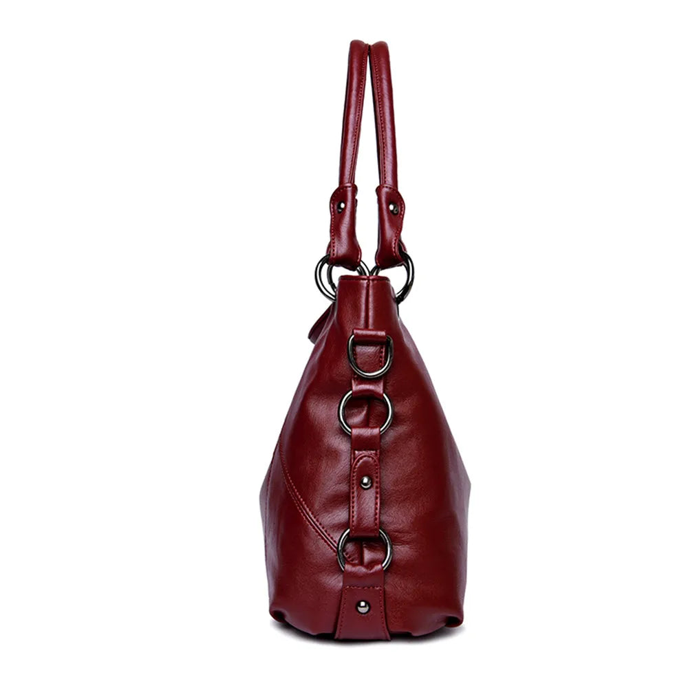 Bolsa de couro macio borla para as mulheres, luxo Crossbody Bag, alta qualidade, Designer Tote, senhoras, 2024