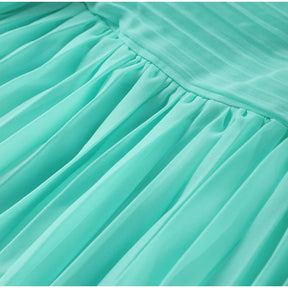 Vestido Longo Elegante Plissado com Capa Zunna Natla