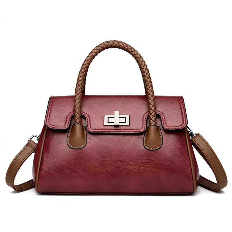 Bolsa de couro macia feminina de alta qualidade Boston Bag para menina, grande capacidade, tiracolo, designer de luxo, 2022
