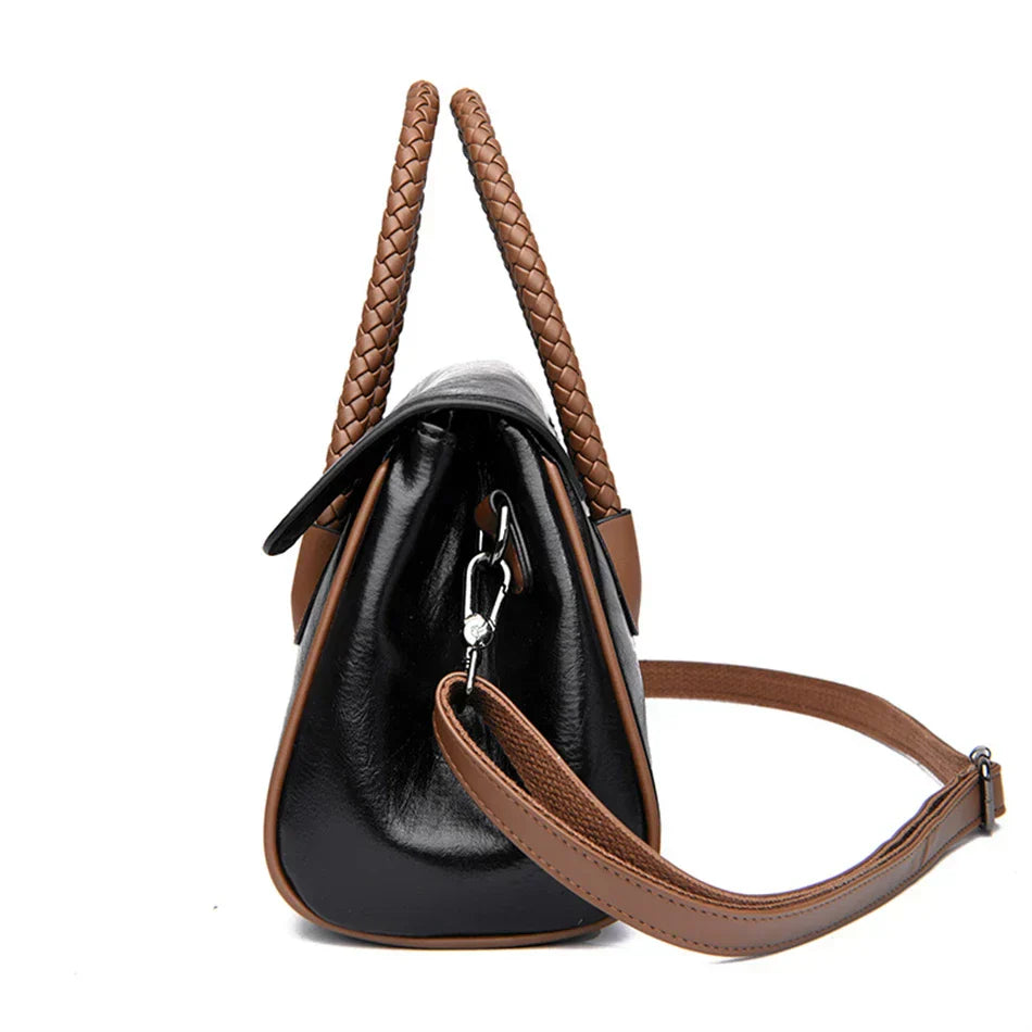 Bolsa de couro macia feminina de alta qualidade Boston Bag para menina, grande capacidade, tiracolo, designer de luxo, 2022