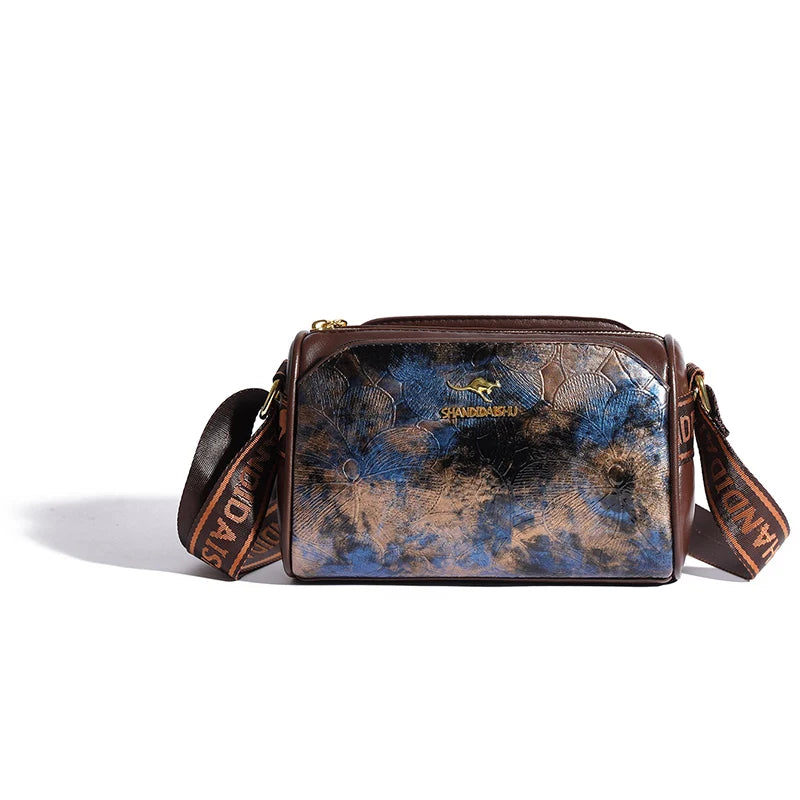 Sacolas de couro macio vintage para mulheres, Multi bolso Shoulder Messenger Bag, Bolsas de grife de luxo, alta qualidade