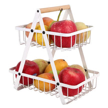 Fruteira de Metal com Alça de Madeira - Design Loft