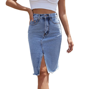 Saia Jeans Midi