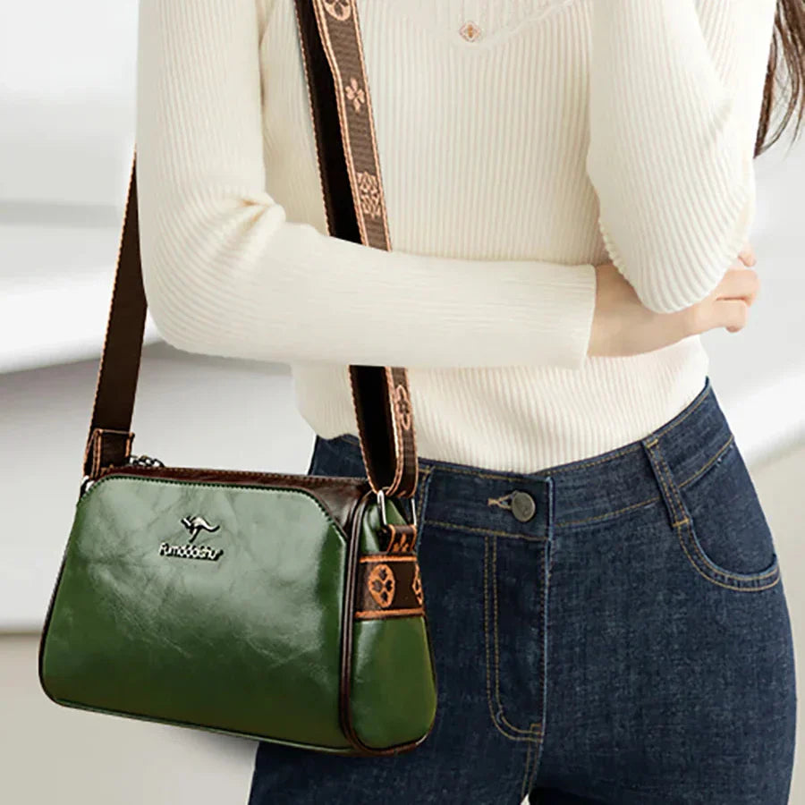 Genuíno couro macio bolsa crossbody para senhoras, sacos de ombro, bolsas de luxo, marca designer de alta qualidade, novo, 2024