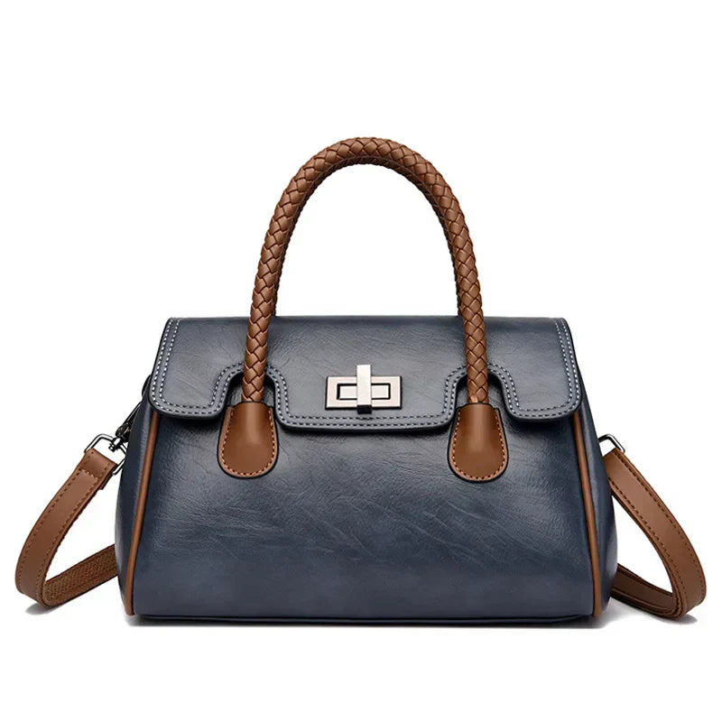 Bolsa de couro macia feminina de alta qualidade Boston Bag para menina, grande capacidade, tiracolo, designer de luxo, 2022