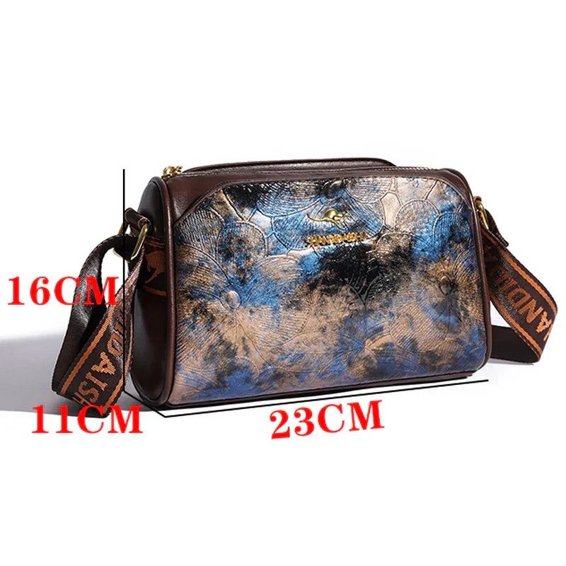 Sacolas de couro macio vintage para mulheres, Multi bolso Shoulder Messenger Bag, Bolsas de grife de luxo, alta qualidade
