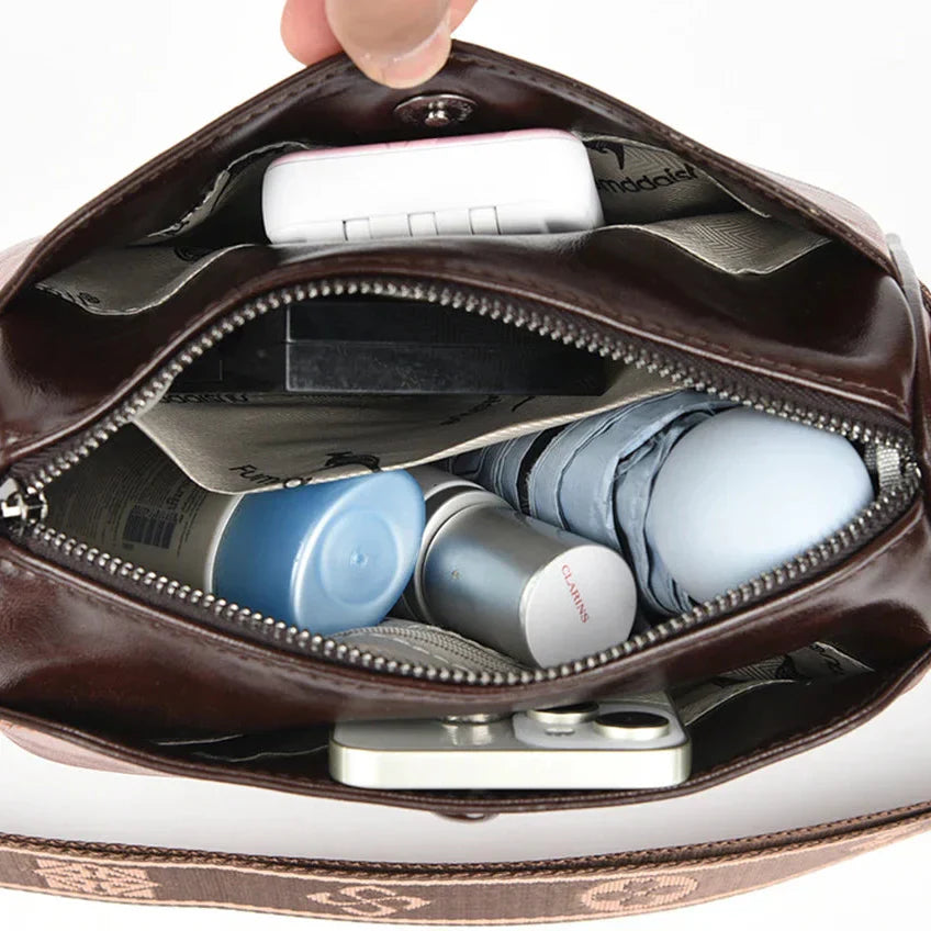 Genuíno couro macio bolsa crossbody para senhoras, sacos de ombro, bolsas de luxo, marca designer de alta qualidade, novo, 2024