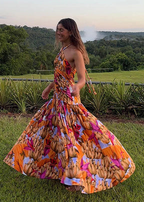 Vestido Elara Longo Estampado