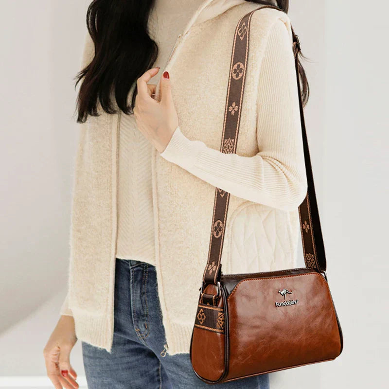Genuíno couro macio bolsa crossbody para senhoras, sacos de ombro, bolsas de luxo, marca designer de alta qualidade, novo, 2024