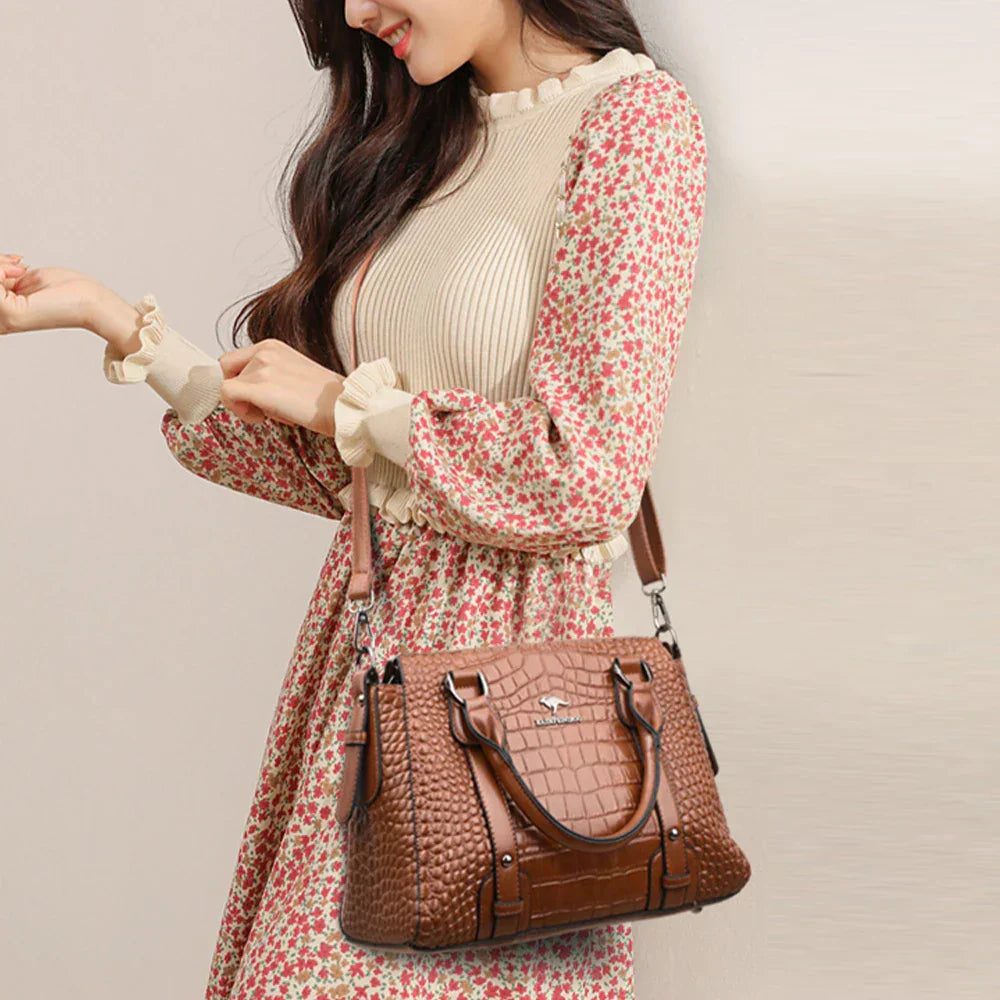 Bolsa de Ombro Crossbody de Couro Macio para Mulheres, Grande Capacidade, Bolsa de Lazer, Marca Designer de Luxo, Alta Qualidade, 2024