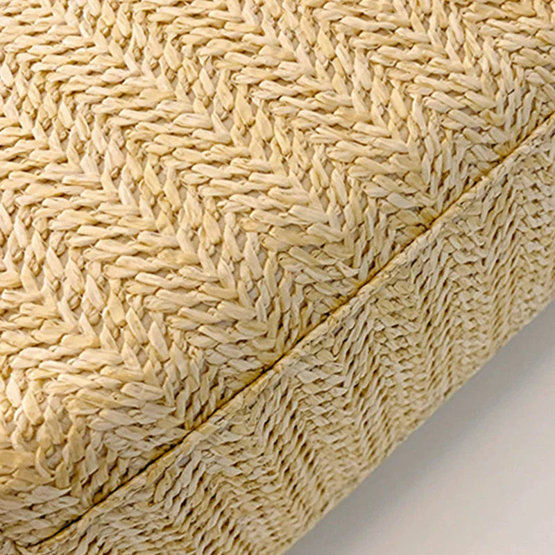 Bolsa de ombro luxuosa para mulheres, bolsa de grande capacidade, férias de praia, design boêmio, verão