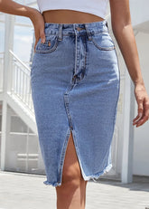 Saia Jeans Midi