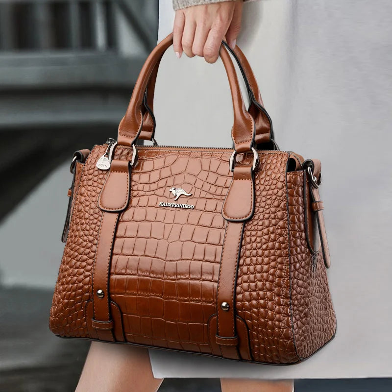 Bolsa de Ombro Crossbody de Couro Macio para Mulheres, Grande Capacidade, Bolsa de Lazer, Marca Designer de Luxo, Alta Qualidade, 2024