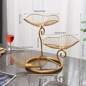 Fruteira de Mesa 3 Andares em Metal Elegante
