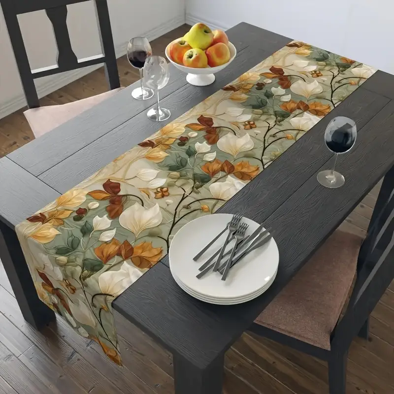 Caminho de Mesa de Design Botânico para Mesa Posta