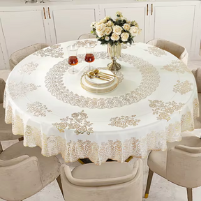 Toalha de Mesa Clássica com Renda Padrão Floral