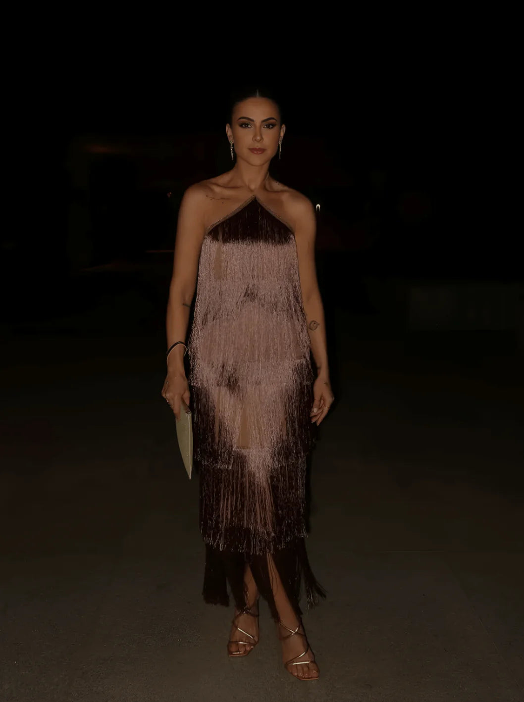 Foto de cliente usando a peça