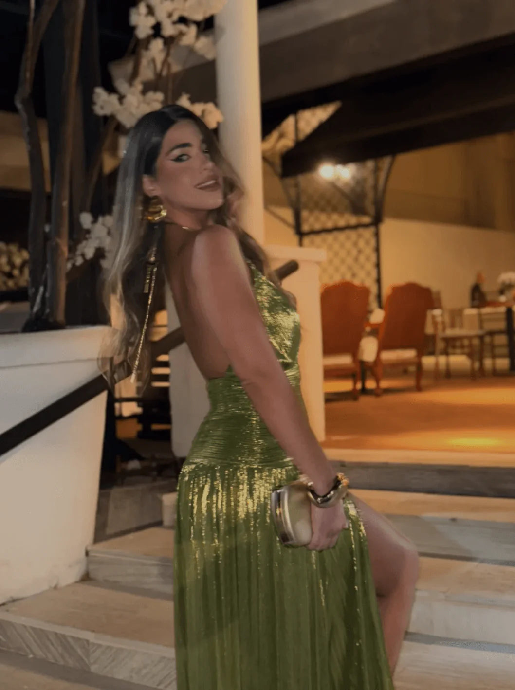 Foto de cliente usando a peça