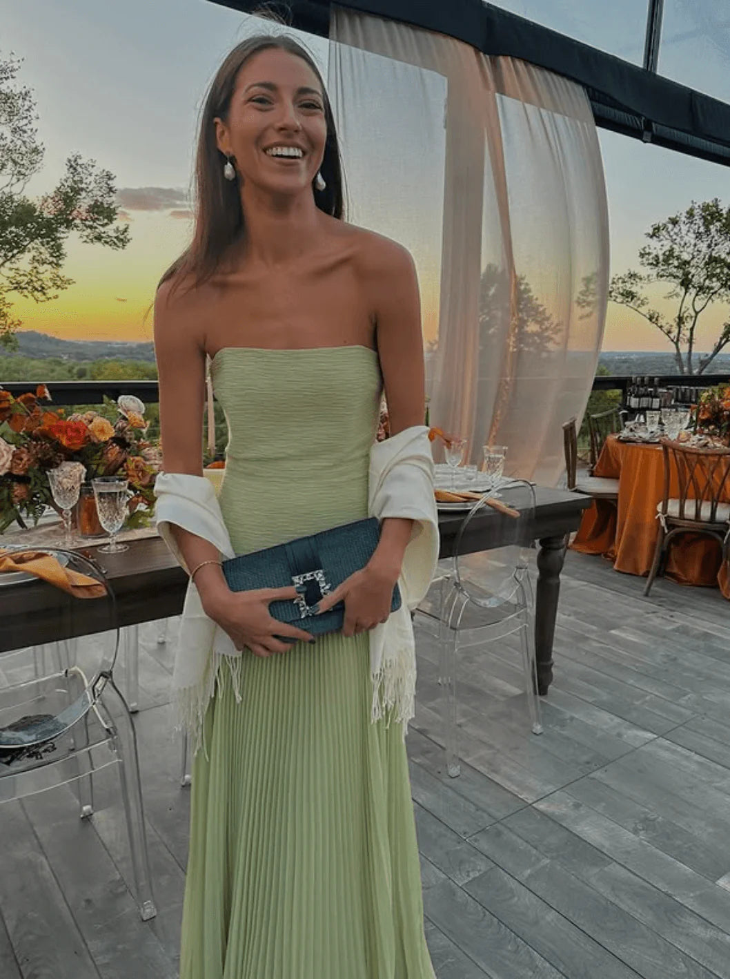 Foto de cliente usando a peça