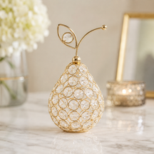 Frutas Decorativas de Cristal e Metal Dourado