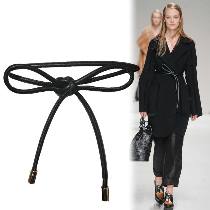 Cinto Feminino de Couro Sintético Elegante com Laço